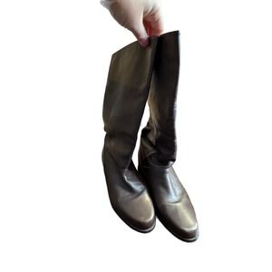 Markon Women's Boots Shelly Leather‎ Foldover Mid Calf Soft Dark Brown Size 9.5